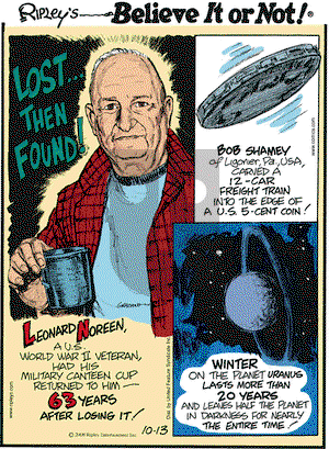 Ripley's Believe It or Not on Monday October 13, 2008 Comic Strip