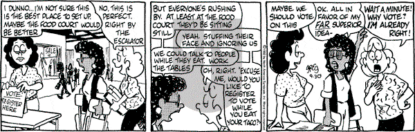Luann on Wednesday September 30, 1992 Comic Strip