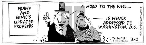 Frank and Ernest on Friday February 2, 1996 Comic Strip