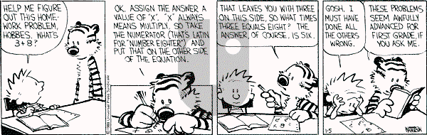 Calvin and Hobbes - Tuesday January 5, 1988 Comic Strip
