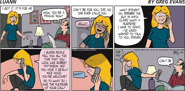 Luann on Sunday January 22, 2012 Comic Strip