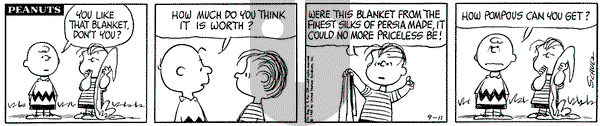 Peanuts on Wednesday September 11, 1968 Comic Strip