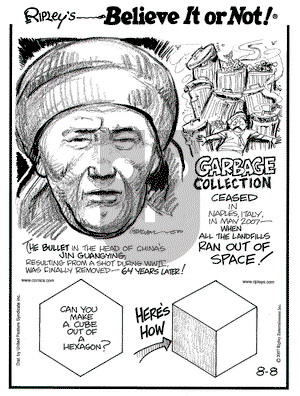 Ripley's Believe It or Not on Wednesday August 8, 2007 Comic Strip