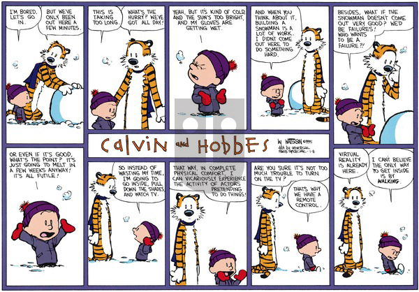 Calvin and Hobbes on Sunday January 8, 1995 Comic Strip