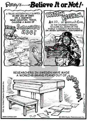 Ripley's Believe It or Not on Friday August 20, 2004 Comic Strip