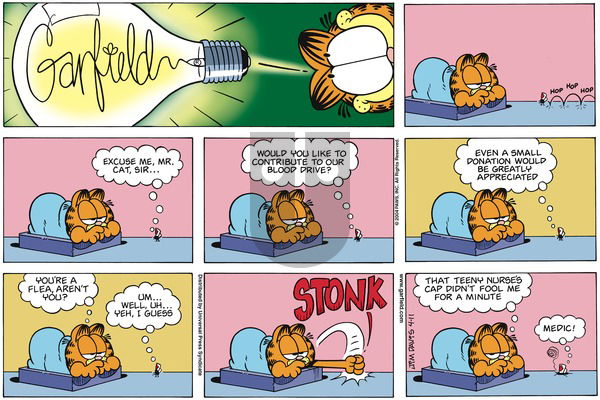 Garfield on Sunday April 11, 2004 Comic Strip