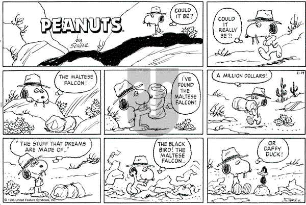 Peanuts - Sunday February 19, 1995 Comic Strip