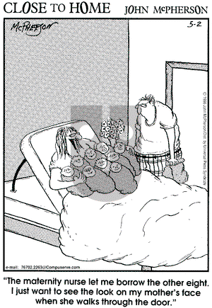 Close to Home on Thursday May 2, 1996 Comic Strip