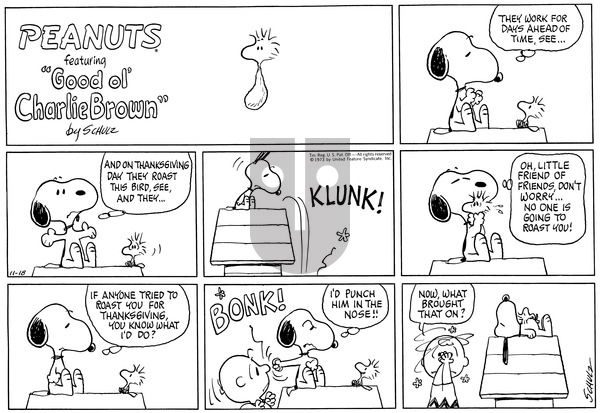 Peanuts on Sunday November 18, 1973 Comic Strip