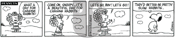 Peanuts on Wednesday February 10, 1965 Comic Strip