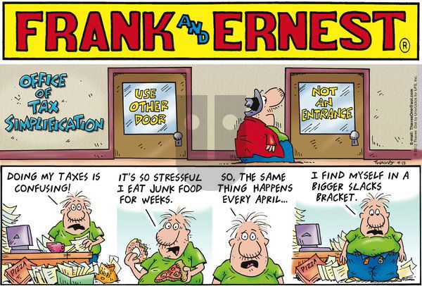 Frank and Ernest on Sunday April 15, 2012 Comic Strip
