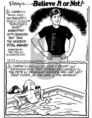 Ripley's Believe It or Not on Saturday December 21, 2002 Comic Strip