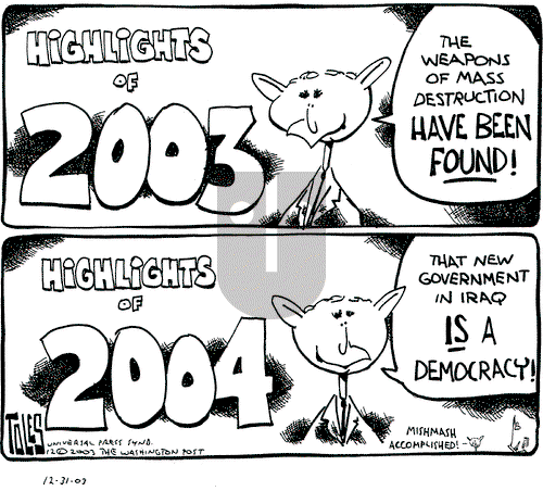 Tom Toles on Wednesday December 31, 2003 Comic Strip