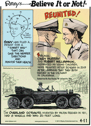 Ripley's Believe It or Not - Friday April 11, 2014 Comic Strip