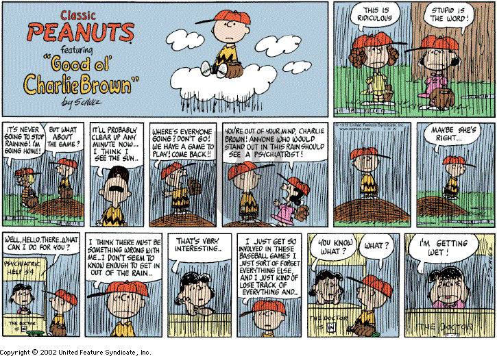 Peanuts on Sunday April 14, 2002 Comic Strip