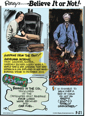 Ripley's Believe It or Not on Saturday March 21, 2015 Comic Strip