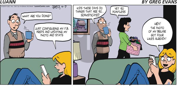 Luann on Sunday April 7, 2019 Comic Strip