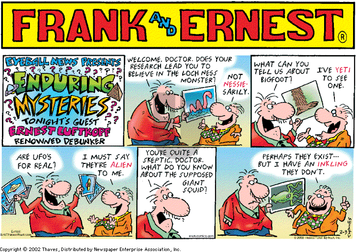 Frank and Ernest on Tuesday March 19, 2002 Comic Strip