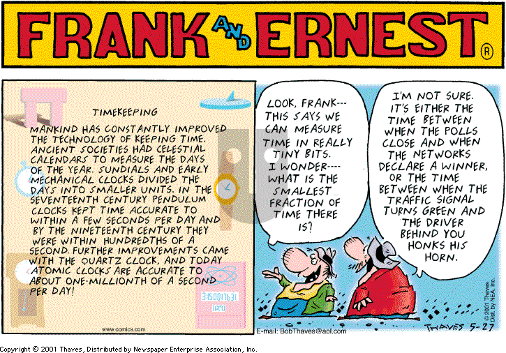 Frank and Ernest on Sunday May 27, 2001 Comic Strip