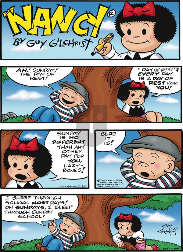 Nancy on Sunday October 12, 2014 Comic Strip