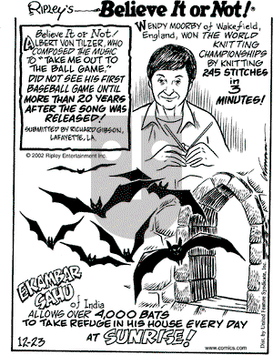 Ripley's Believe It or Not on Monday December 23, 2002 Comic Strip