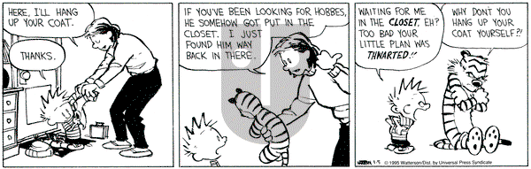 Calvin and Hobbes on Thursday January 5, 1995 Comic Strip