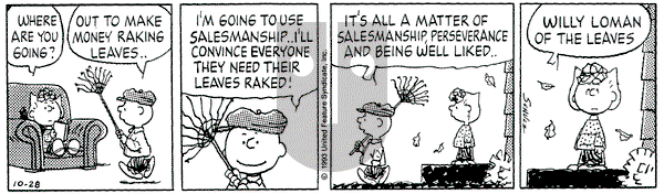 Peanuts on Thursday October 28, 1993 Comic Strip