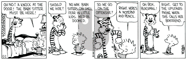 Calvin and Hobbes on Tuesday December 2, 1986 Comic Strip
