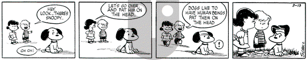 Peanuts on Saturday March 13, 1954 Comic Strip