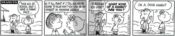 Peanuts on Wednesday January 24, 1968 Comic Strip