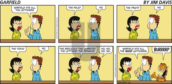 Garfield on Sunday April 6, 2025 Comic Strip