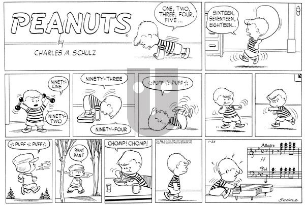 Peanuts on Sunday January 25, 1953 Comic Strip
