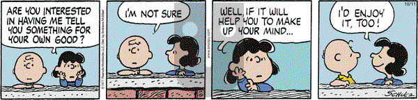 Peanuts - Friday October 11, 2024 Comic Strip