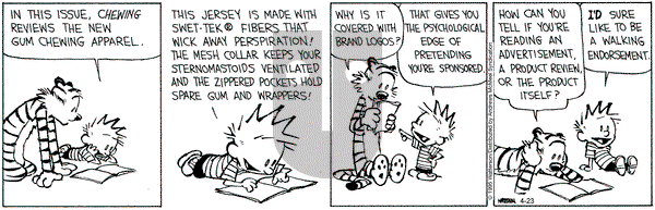 Calvin and Hobbes on Wednesday April 23, 2025 Comic Strip