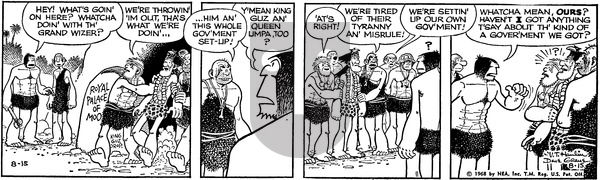 Alley Oop on Thursday August 15, 1968 Comic Strip