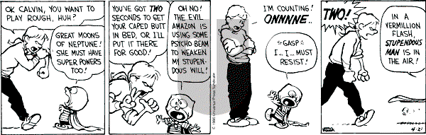 Calvin and Hobbes - Thursday April 21, 1994 Comic Strip