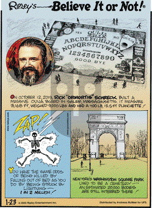 Ripley's Believe It or Not on Thursday January 23, 2020 Comic Strip