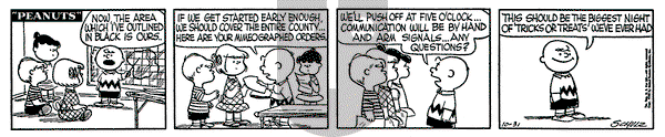 Peanuts on Monday October 31, 1955 Comic Strip