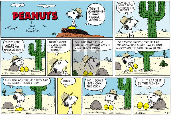 Peanuts on Sunday September 5, 1999 Comic Strip