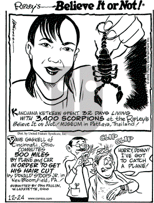 Ripley's Believe It or Not on Tuesday December 24, 2002 Comic Strip