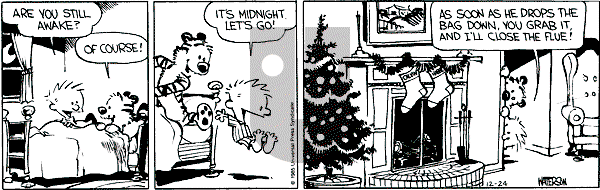 Calvin and Hobbes - Tuesday December 24, 1985 Comic Strip