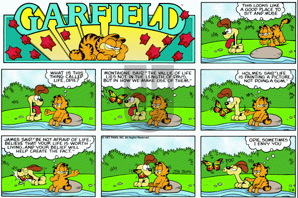Garfield on Sunday November 6, 1983 Comic Strip