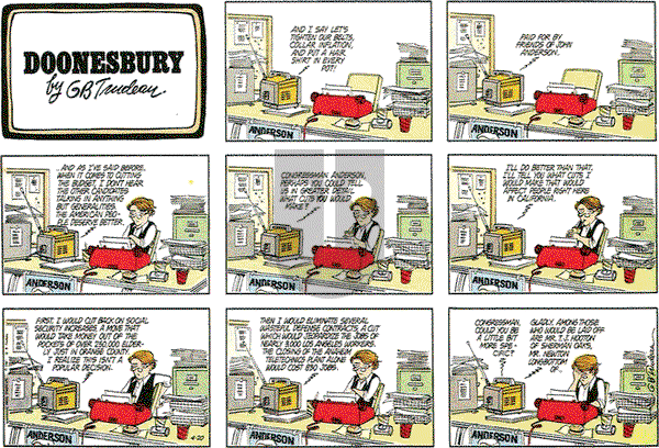 Doonesbury on Sunday April 20, 1980 Comic Strip
