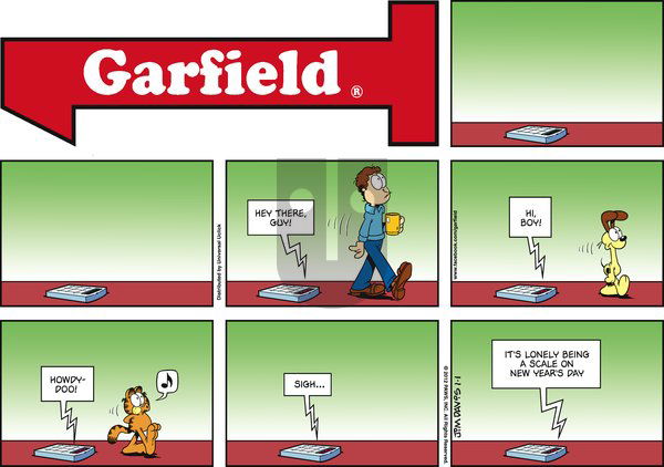 Garfield on Sunday January 1, 2012 Comic Strip