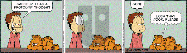Garfield on Saturday March 29, 2014 Comic Strip