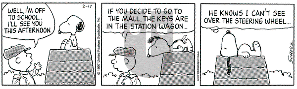 Peanuts on Monday February 17, 1997 Comic Strip