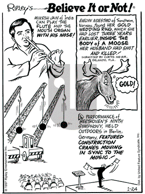 Ripley's Believe It or Not on Friday January 24, 1997 Comic Strip