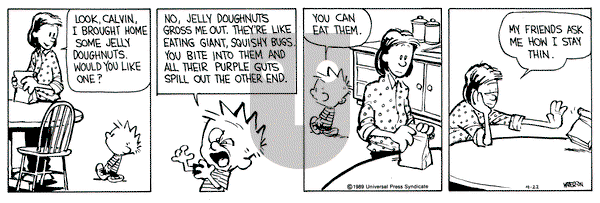 Calvin and Hobbes on Saturday April 22, 1989 Comic Strip