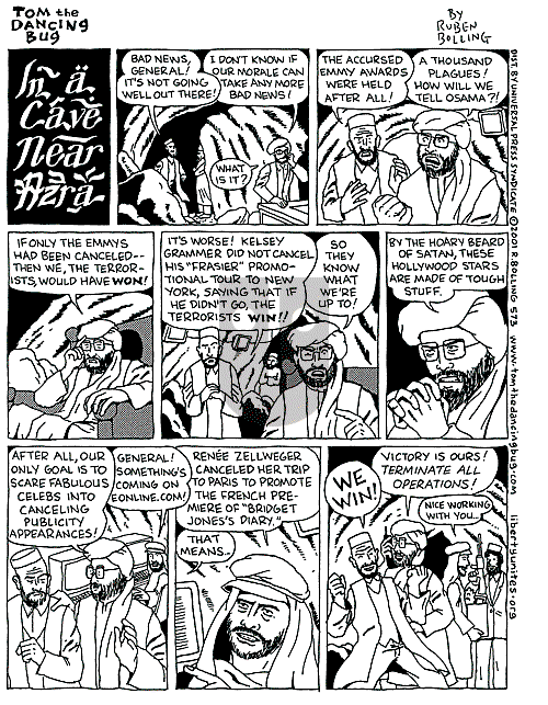 Tom the Dancing Bug on Saturday November 17, 2001 Comic Strip