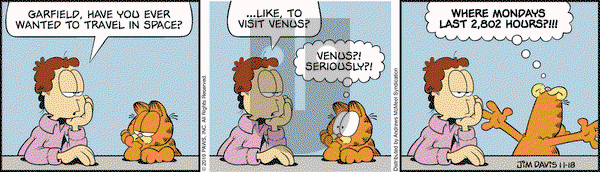 Garfield on Monday November 18, 2019 Comic Strip